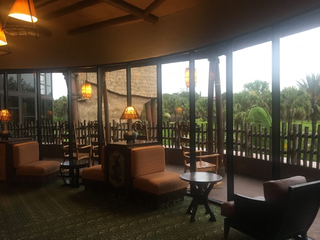 Lounge area near the lobby for savanna viewing