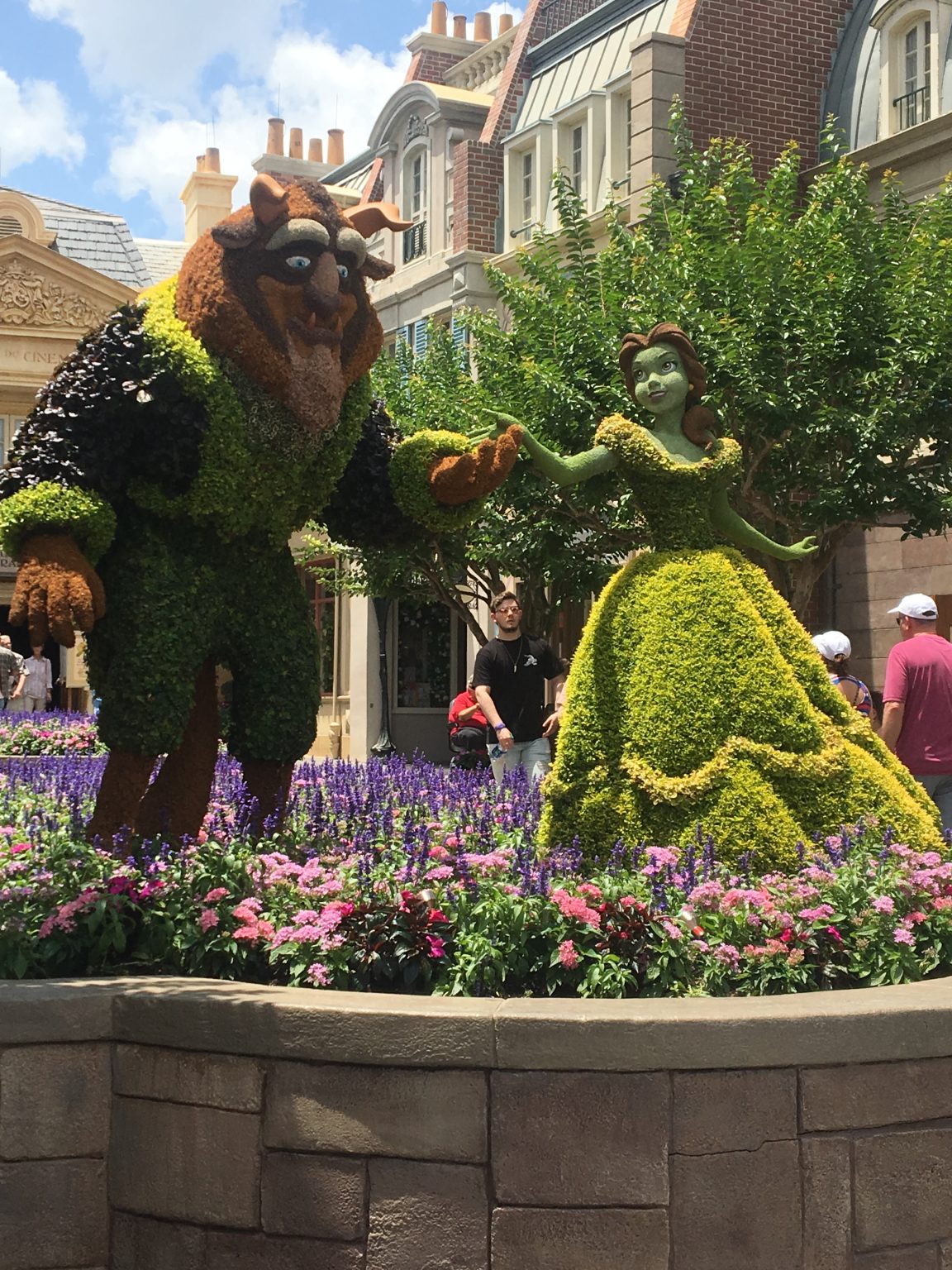 beauty and the beast garden statues